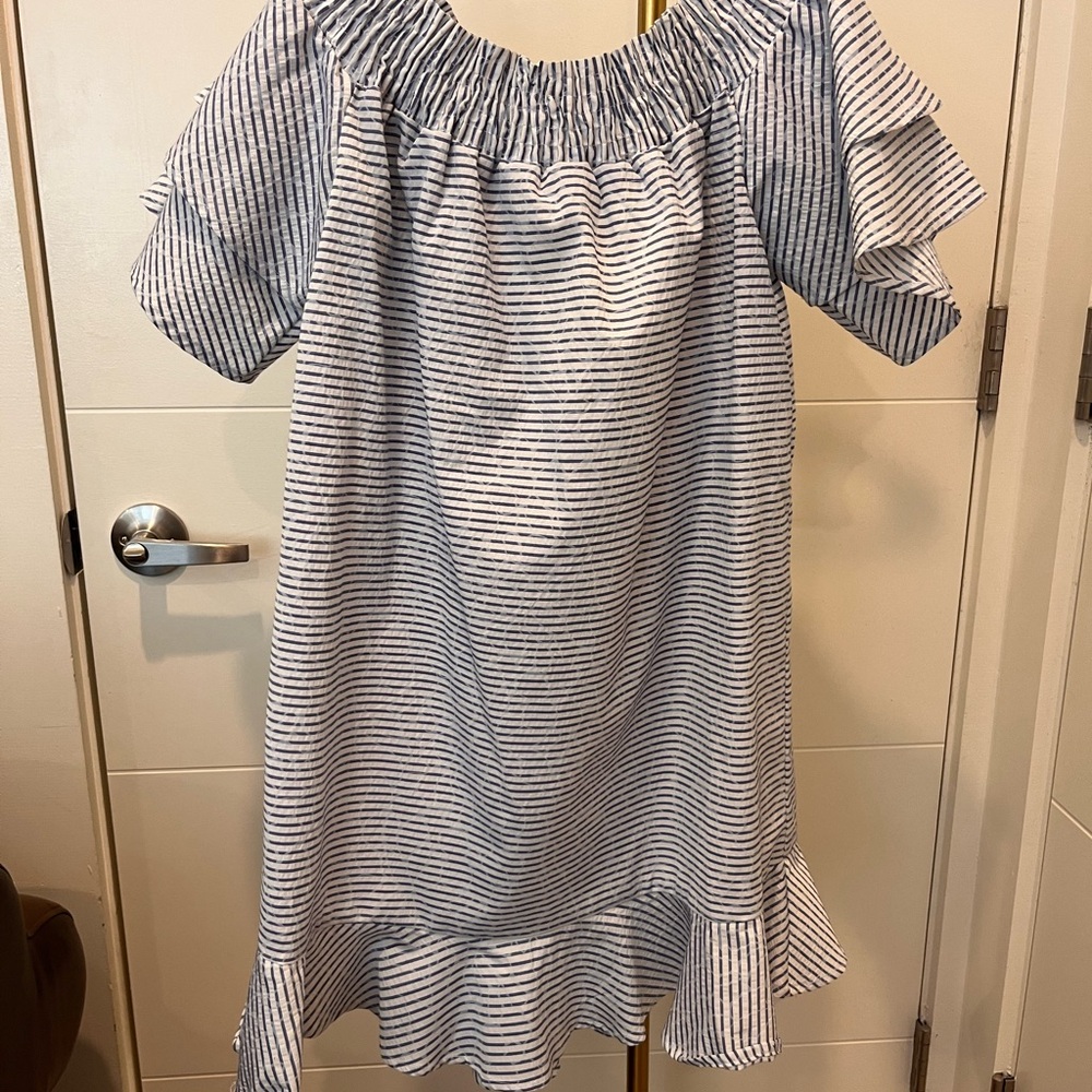 Romeo & Juliet Couture Navy and White Striped Dress